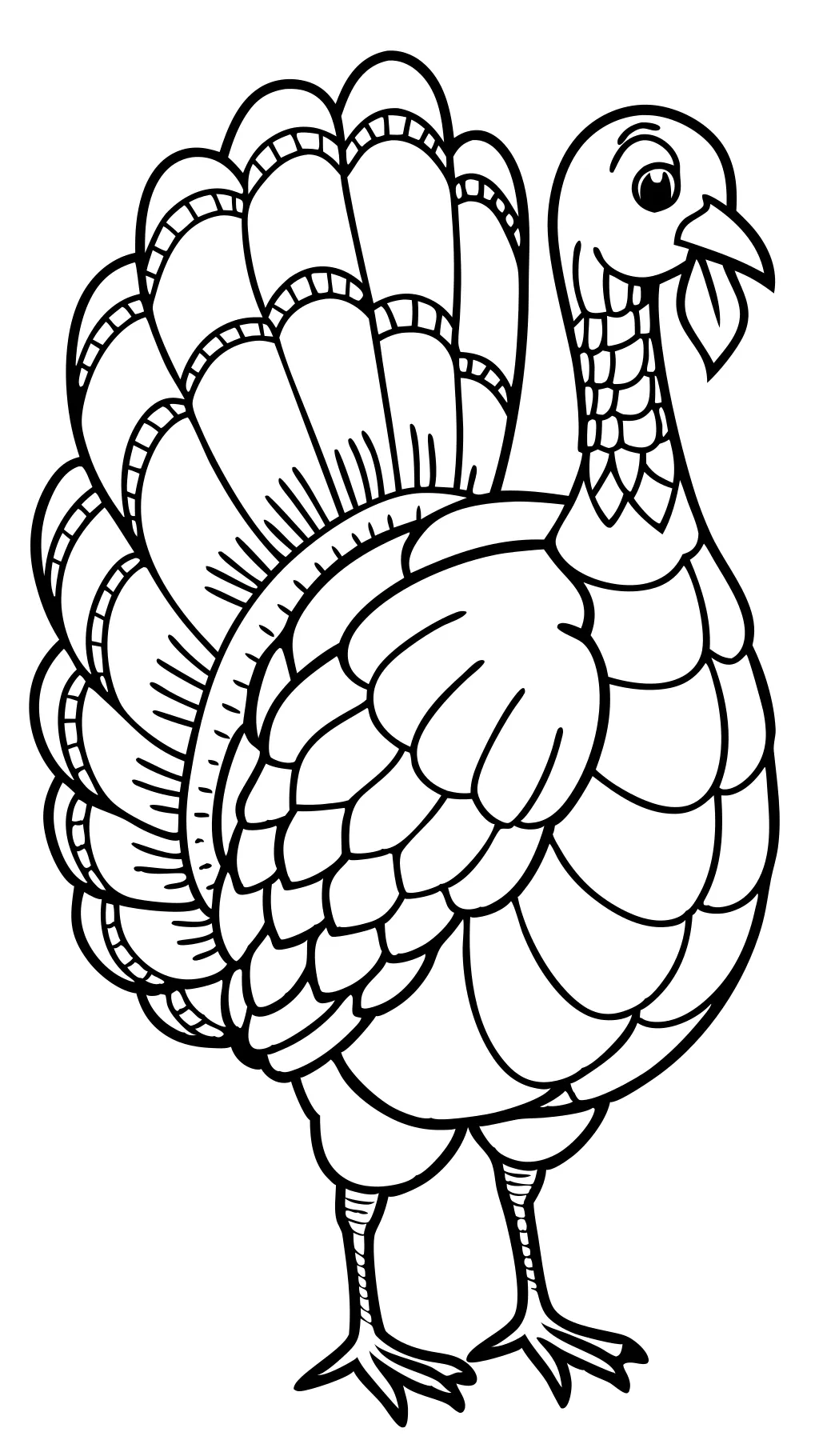 turkey with feathers coloring page